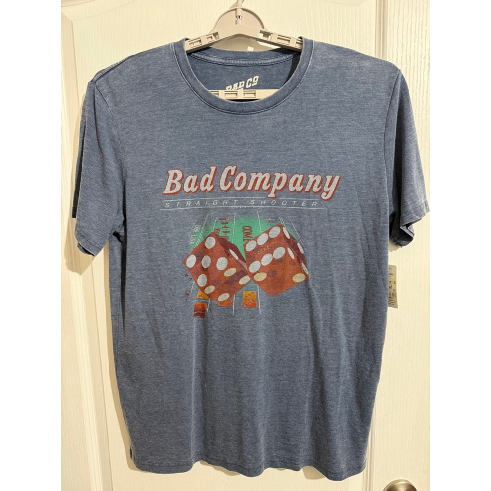 Men's Lucky Brand Bad Company Blue Red Short Sleeve Tee Size L